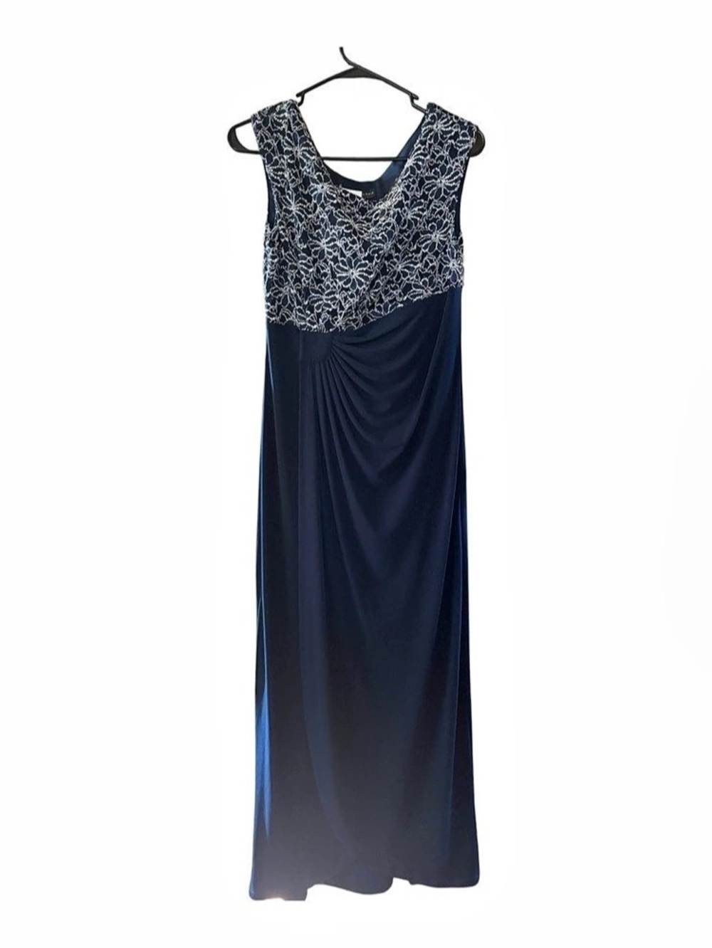 Connected Apparel Floral Maxi Dress in Blue & White Size 8P NWT